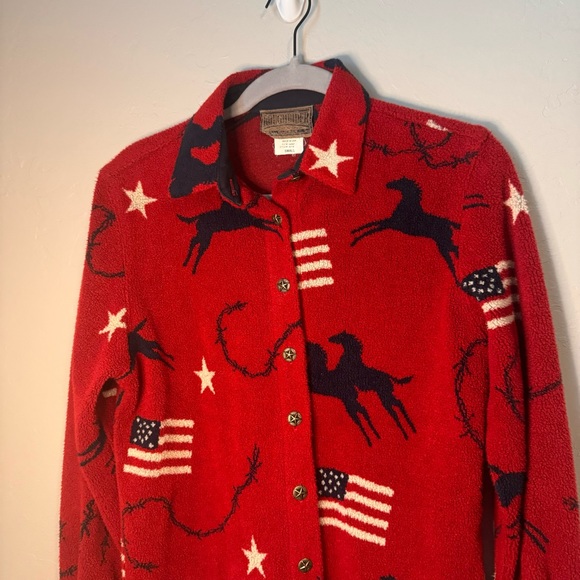 Vintage Circle T Roughrider Western Shacket Shirt Button Down Horse Cowgirl - Picture 12 of 13